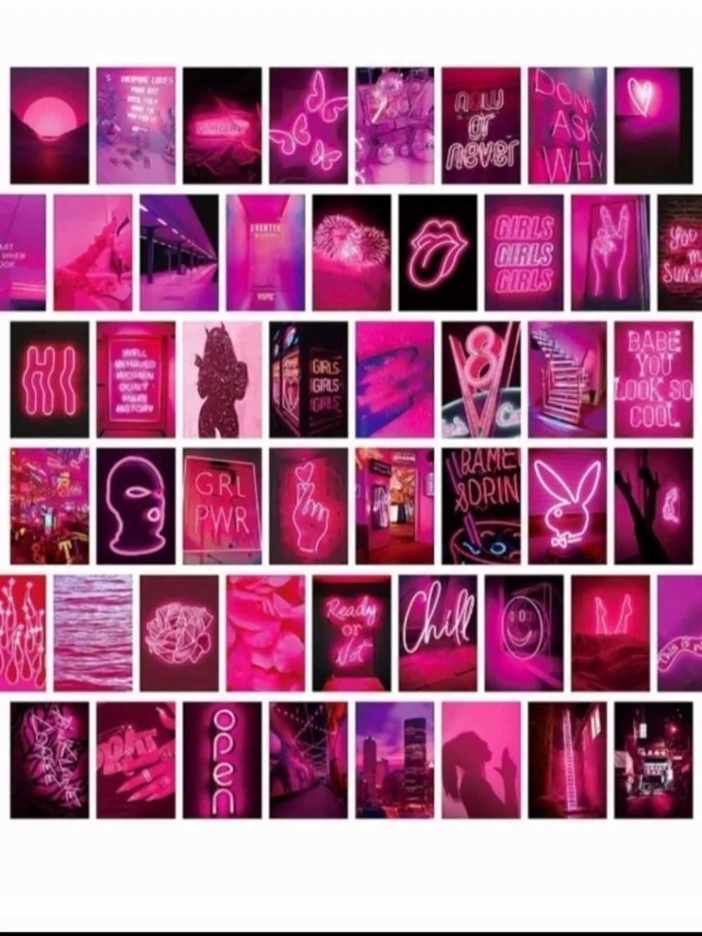 NWOT 50pcs Photo Wall Collage Double Sided Slytherin & Pink Cards Teen Decor